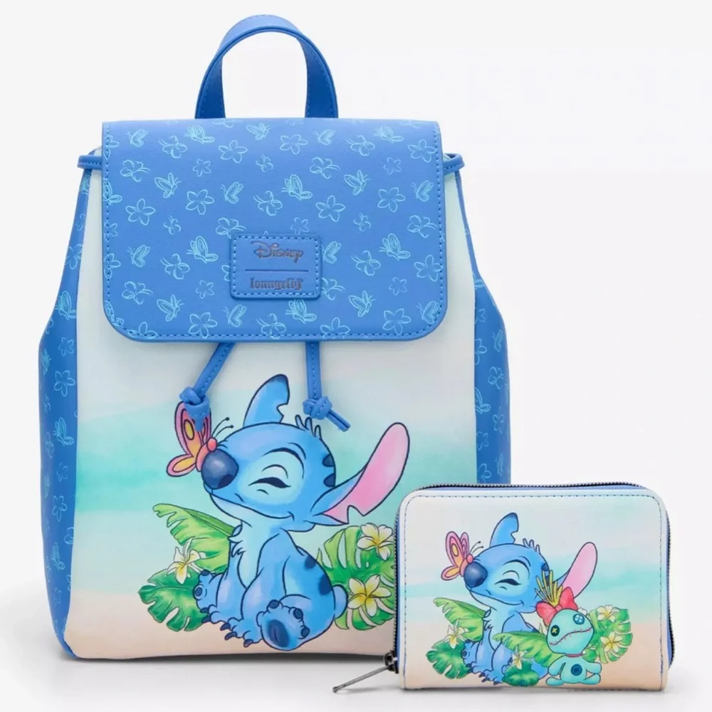 Loungefly Disney Stitch Scrump Butterfly Slouch Mini Backpack